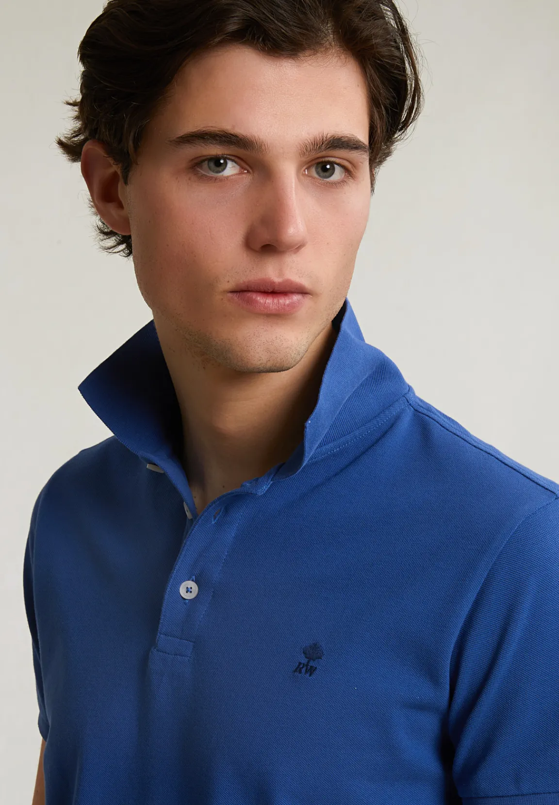 Clearance River Woods Custom fit basic pima katoen polo hamptons blue -