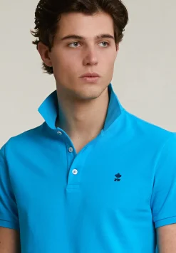 Sale River Woods Custom fit basic pima katoen polo electric blue -