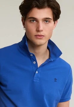 Sale River Woods Custom fit basic pima katoen polo blueberry -