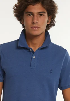 Sale River Woods Custom fit basic pima katoen polo denim mix -