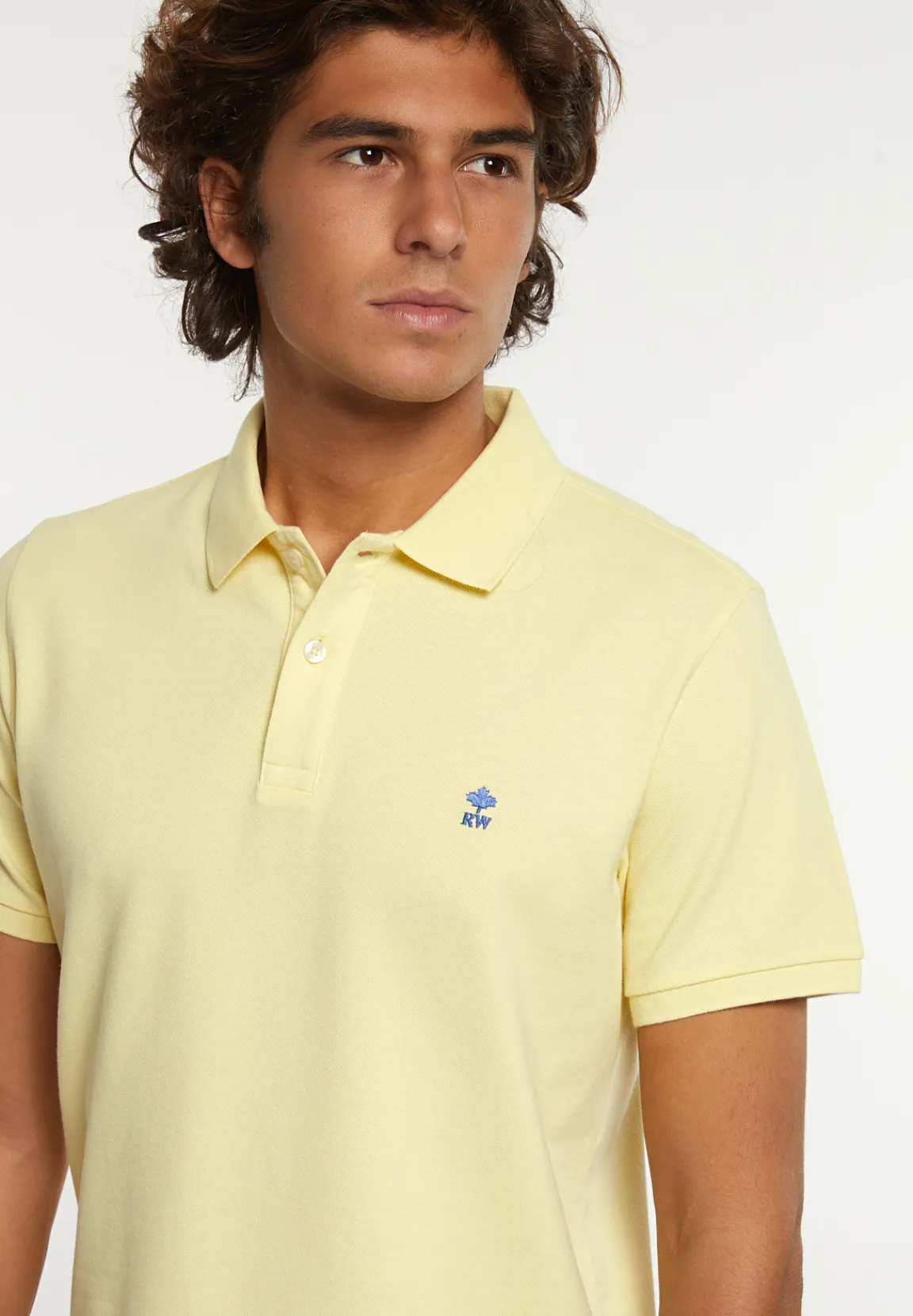 Fashion River Woods Custom fit basic pima katoen polo banana -