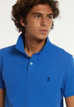 Discount River Woods Custom fit basic pima katoen polo cobalt -