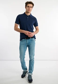 Clearance River Woods Custom fit basic pima katoen polo twilight mix -