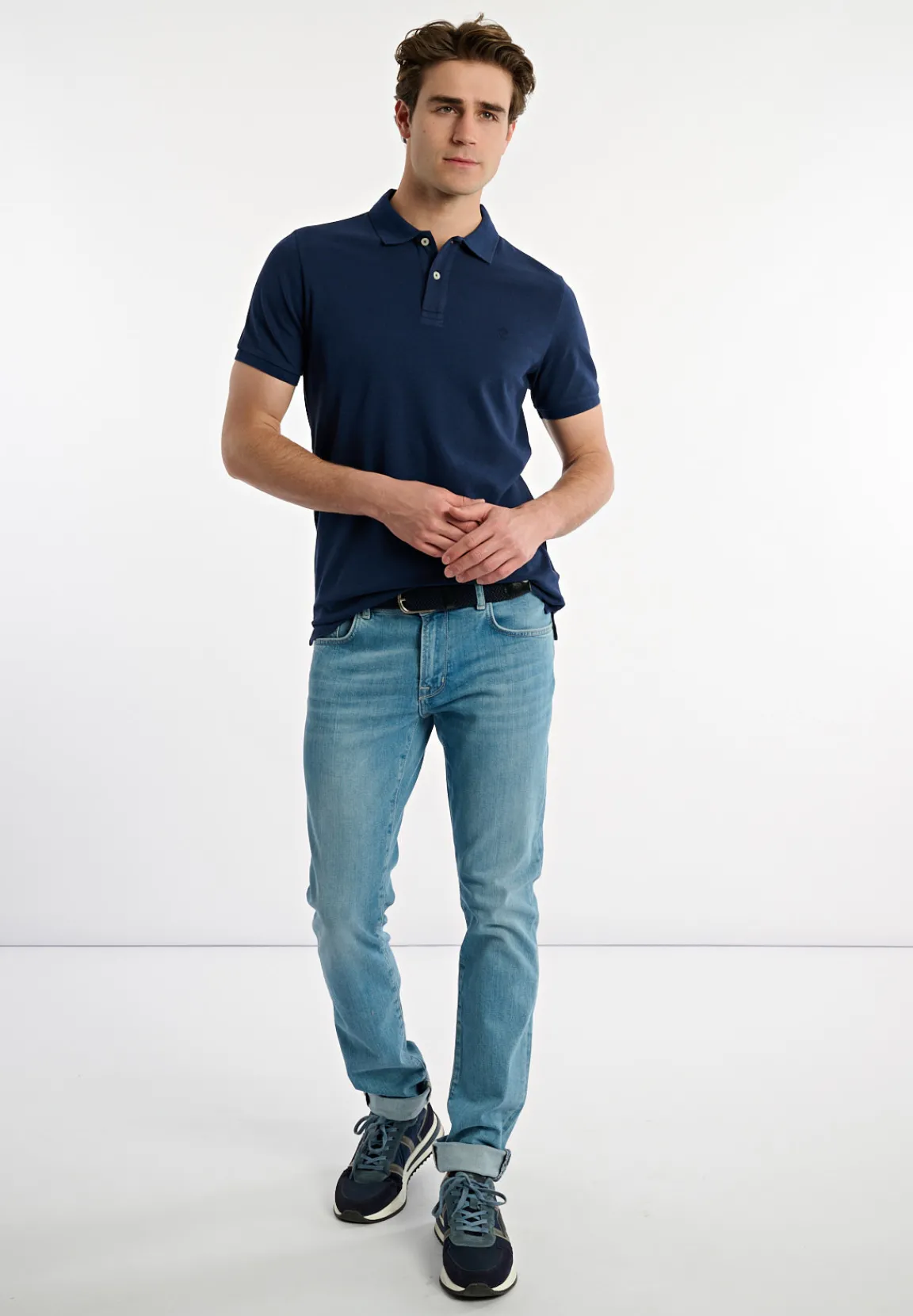 Clearance River Woods Custom fit basic pima katoen polo twilight mix -