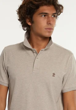 Online River Woods Custom fit basic pima katoen polo sand mix -
