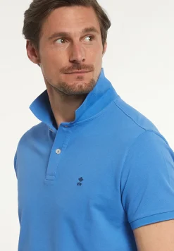 Fashion River Woods Custom fit basic pima katoen polo soft azure -