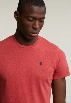 Hot River Woods Custom fit basic pima katoen T-shirt ronde hals scarlet mix -