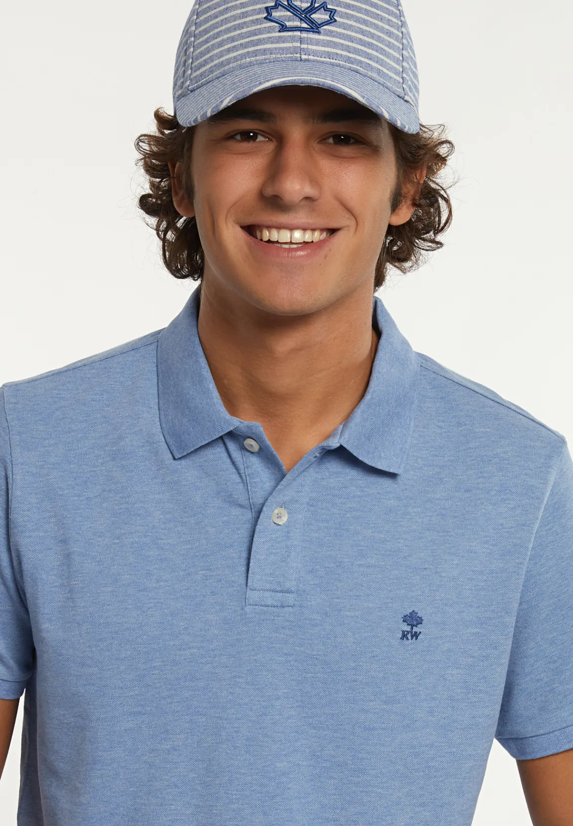 Outlet River Woods Custom fit basic pima katoen polo oase mix -
