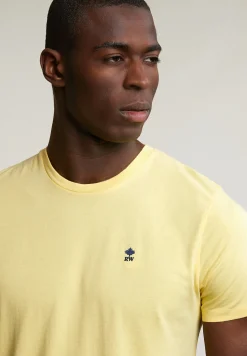 New River Woods Custom fit basic pima katoen T-shirt ronde hals sun flower -