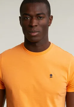 Clearance River Woods Custom fit basic pima katoen T-shirt ronde hals peach -