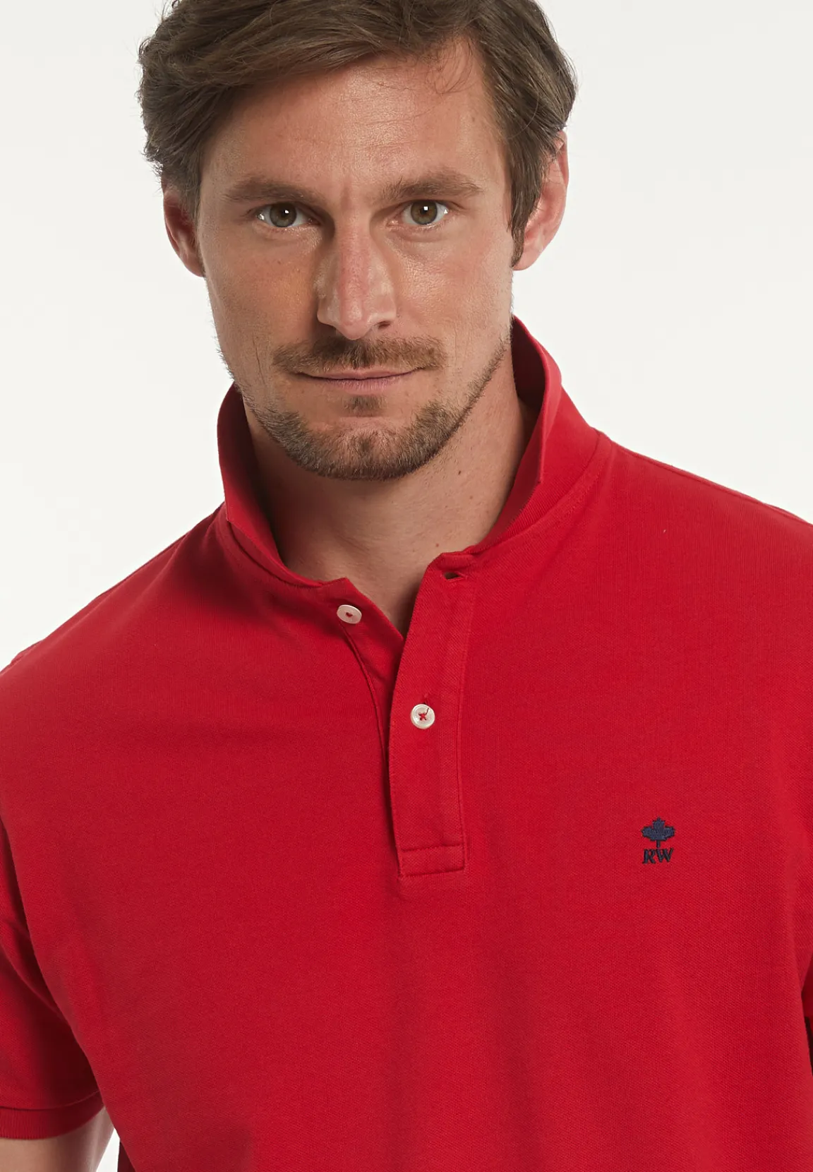 Outlet River Woods Custom fit basic pima katoen polo poppy red -