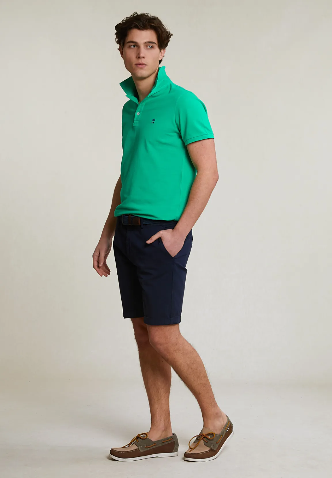 New River Woods Custom fit basic pima katoen polo jungle green -