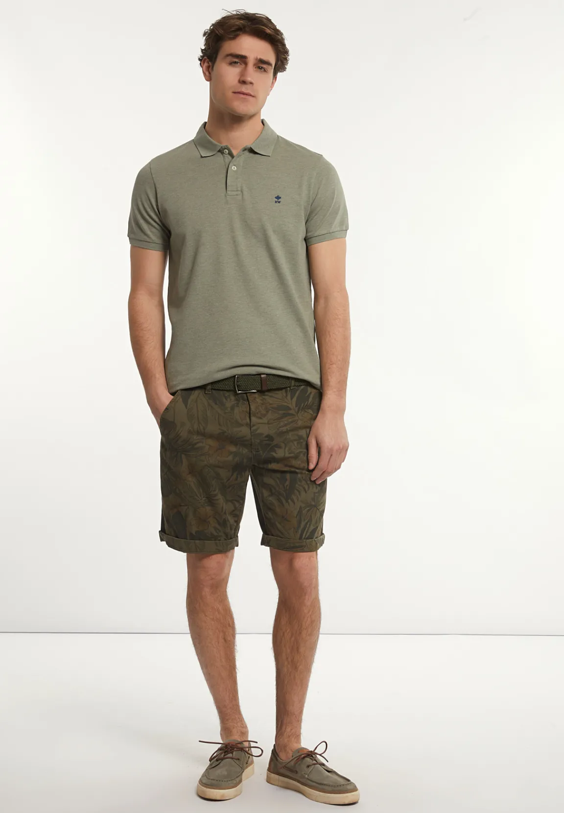 New River Woods Custom fit basic pima katoen polo jade mix -