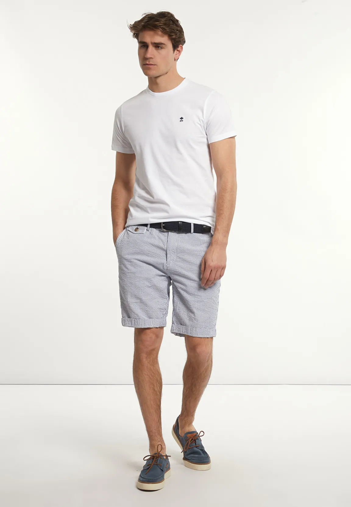 Clearance River Woods Custom fit basic pima katoen T-shirt wit -