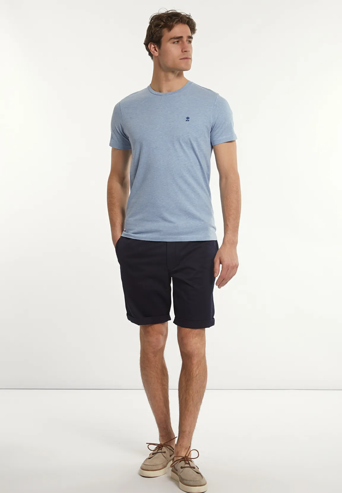 Sale River Woods Custom fit basic pima katoen T-shirt soft frost mix -