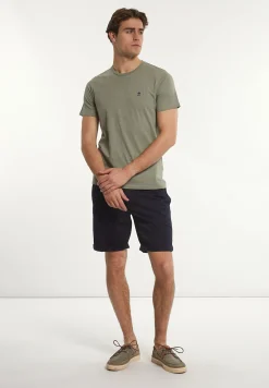 Sale River Woods Custom fit basic pima katoen T-shirt jade mix -