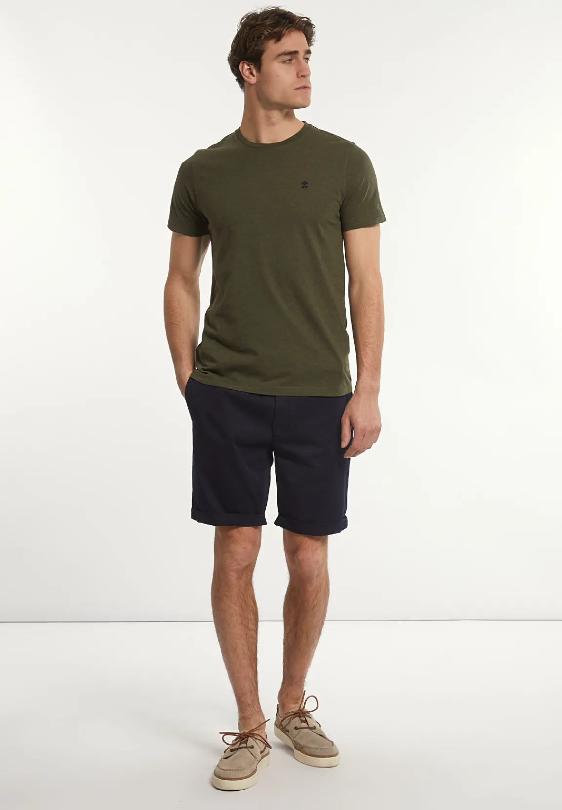 Sale River Woods Custom fit basic pima katoen T-shirt forest mix -