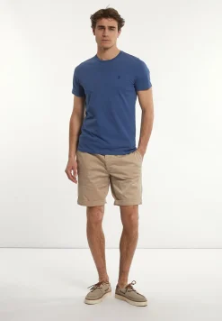 Best River Woods Custom fit basic pima katoen T-shirt denim mix -
