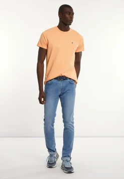 Sale River Woods Custom fit basic pima katoen T-shirt mandarin -