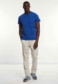 Outlet River Woods Custom fit basic pima katoen T-shirt admiral -
