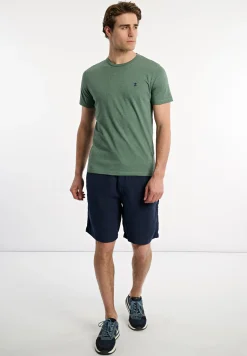 Best River Woods Custom fit basic pima katoen T-shirt opal green mix -