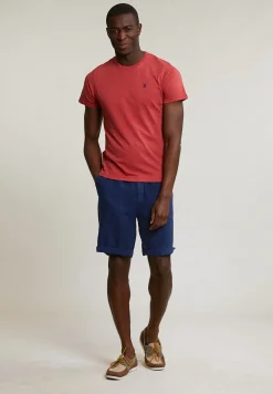 Hot River Woods Custom fit basic pima katoen T-shirt ronde hals scarlet mix -