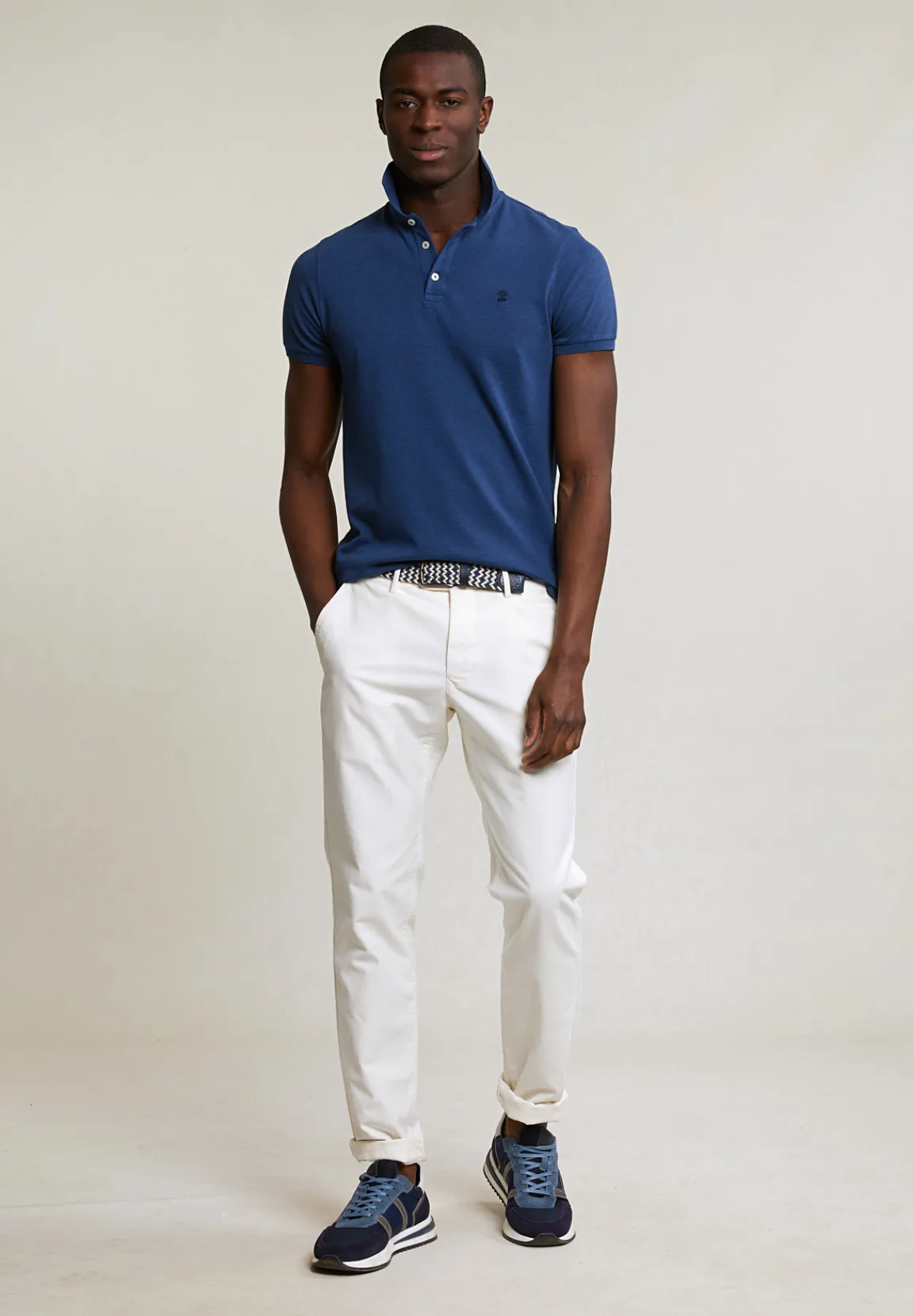 New River Woods Custom fit basic pima katoen polo blue lake mix -