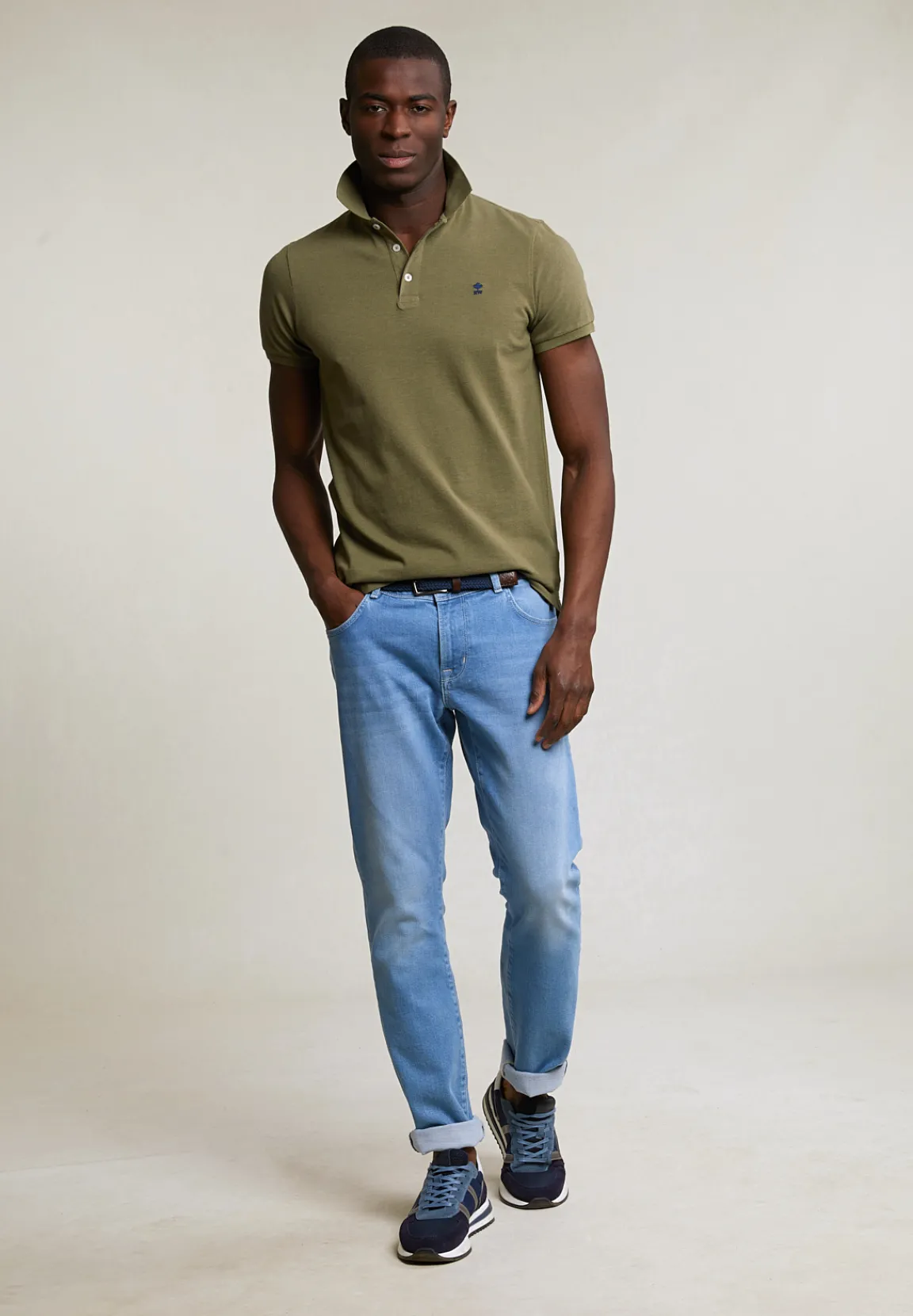 Fashion River Woods Custom fit basic pima katoen polo jeep mix -
