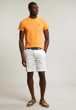 Clearance River Woods Custom fit basic pima katoen T-shirt ronde hals peach -
