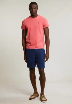Hot River Woods Custom fit basic pima katoen T-shirt ronde hals lt sunset -