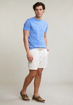 Sale River Woods Custom fit basic pima katoen T-shirt ronde hals lt caribbean blue -