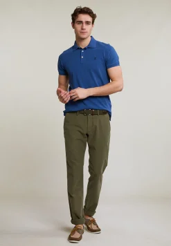 New River Woods Custom fit basic pima katoen polo hamptons blue mix -