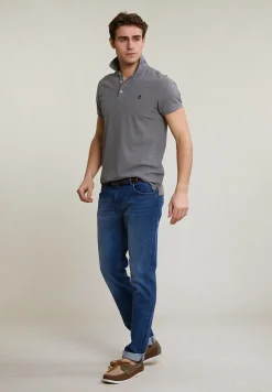 Hot River Woods Custom fit basic pima katoen polo grey mix -