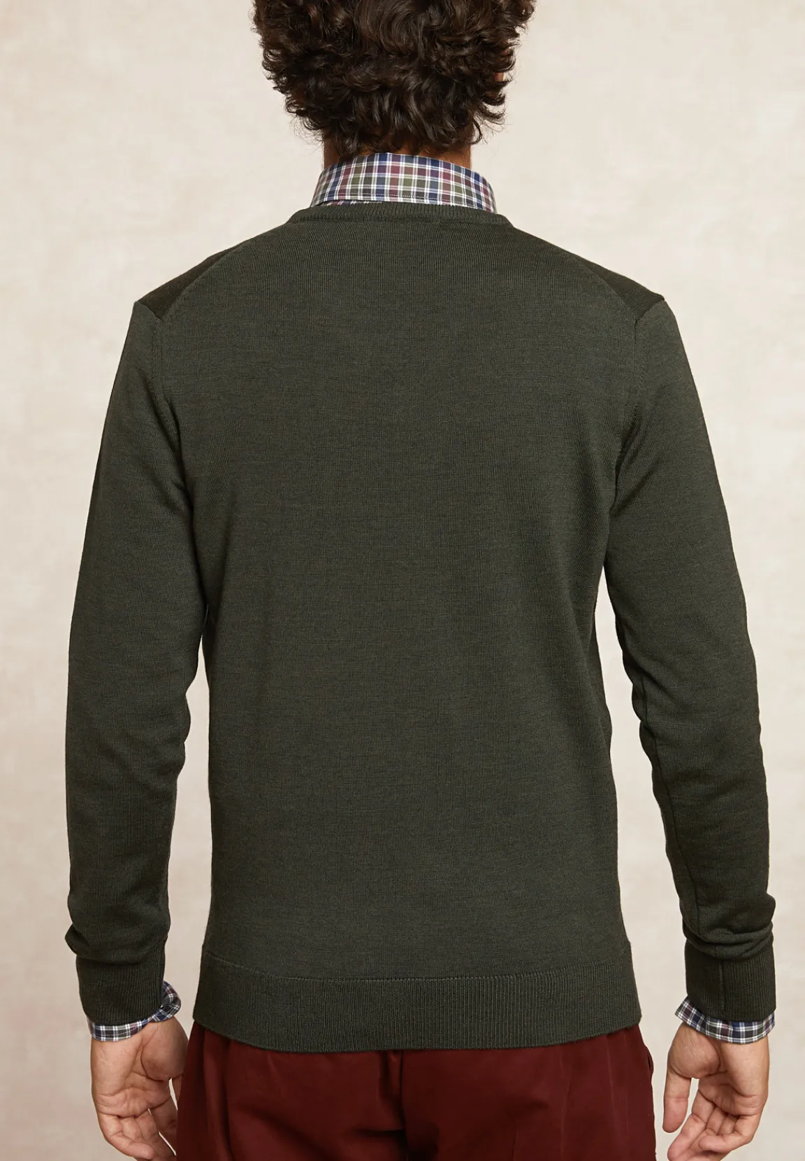 Online River Woods Custom fit basic V-hals merinotrui cypress mix -