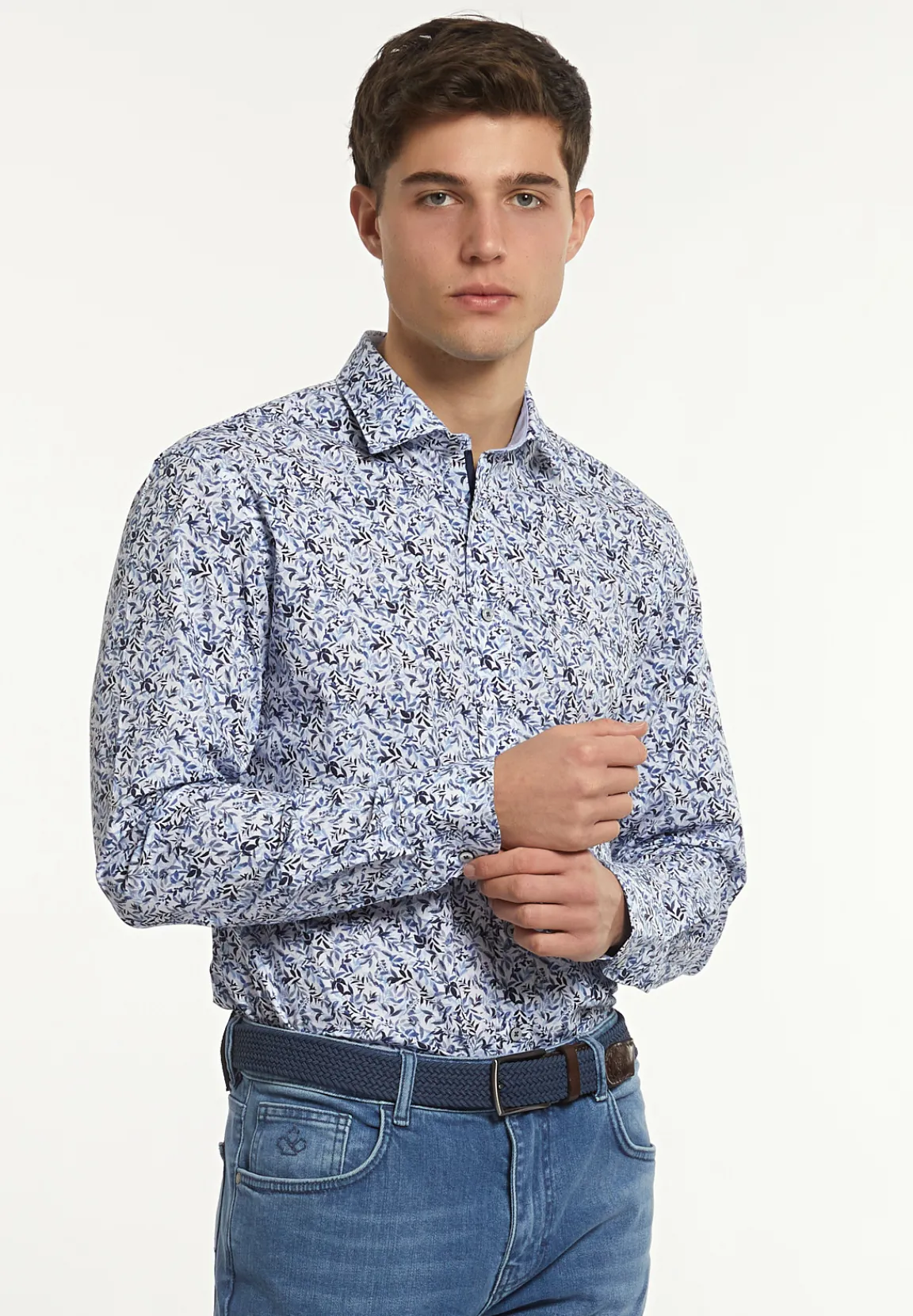 Hot River Woods Custom fit comfort stretch fantasiehemd multicolor -
