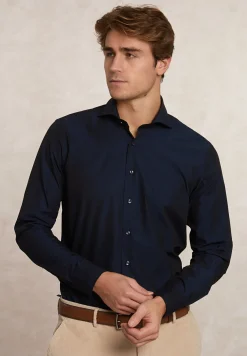 Clearance River Woods Custom fit effen hemd blauw -