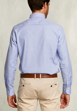 Online River Woods Custom fit effen hemd blauw -