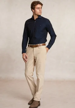 Clearance River Woods Custom fit effen hemd blauw -