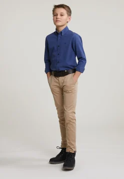 Outlet River Woods Custom fit effen hemd blauw -