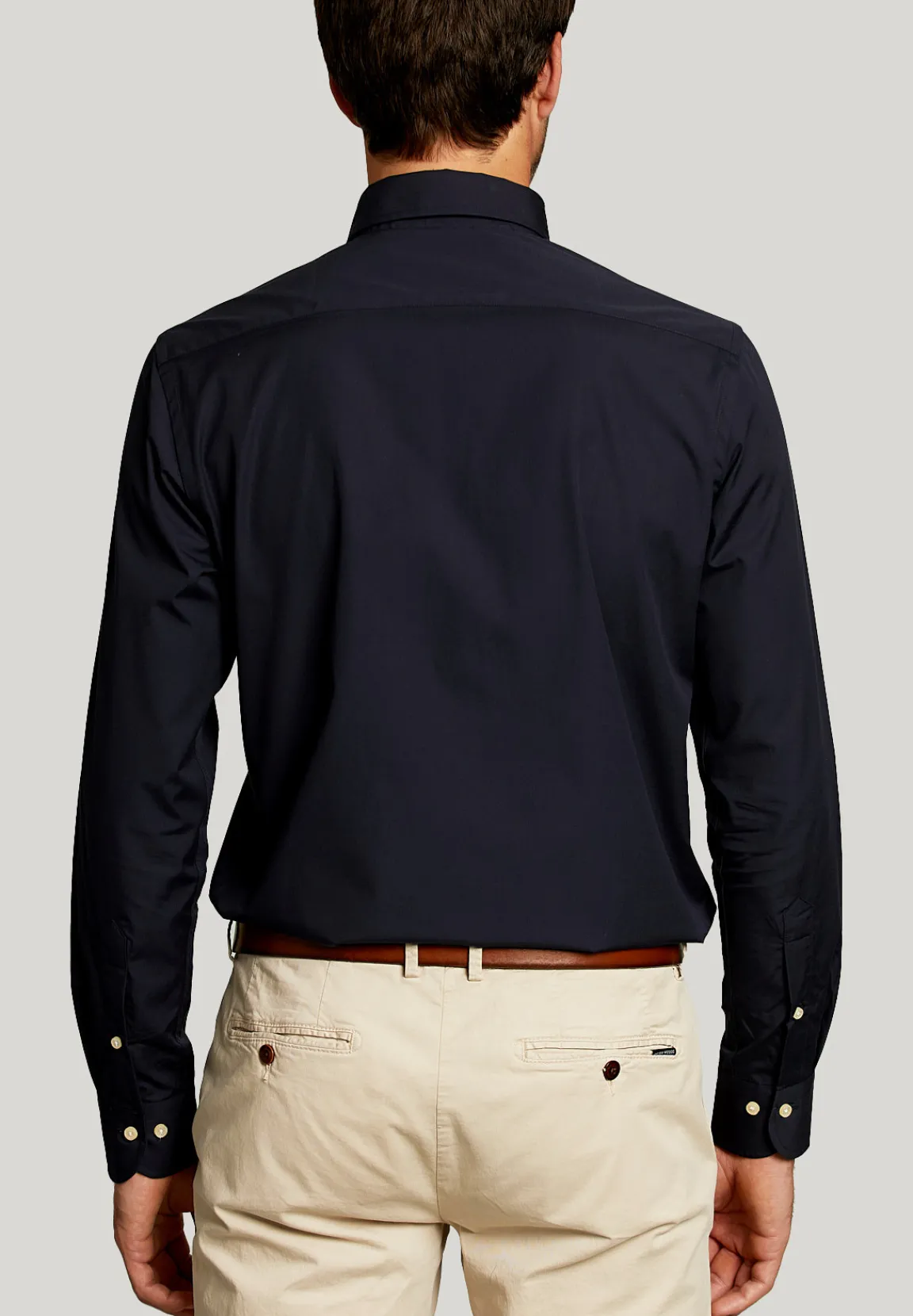 Best River Woods Custom fit effen hemd in blauw -