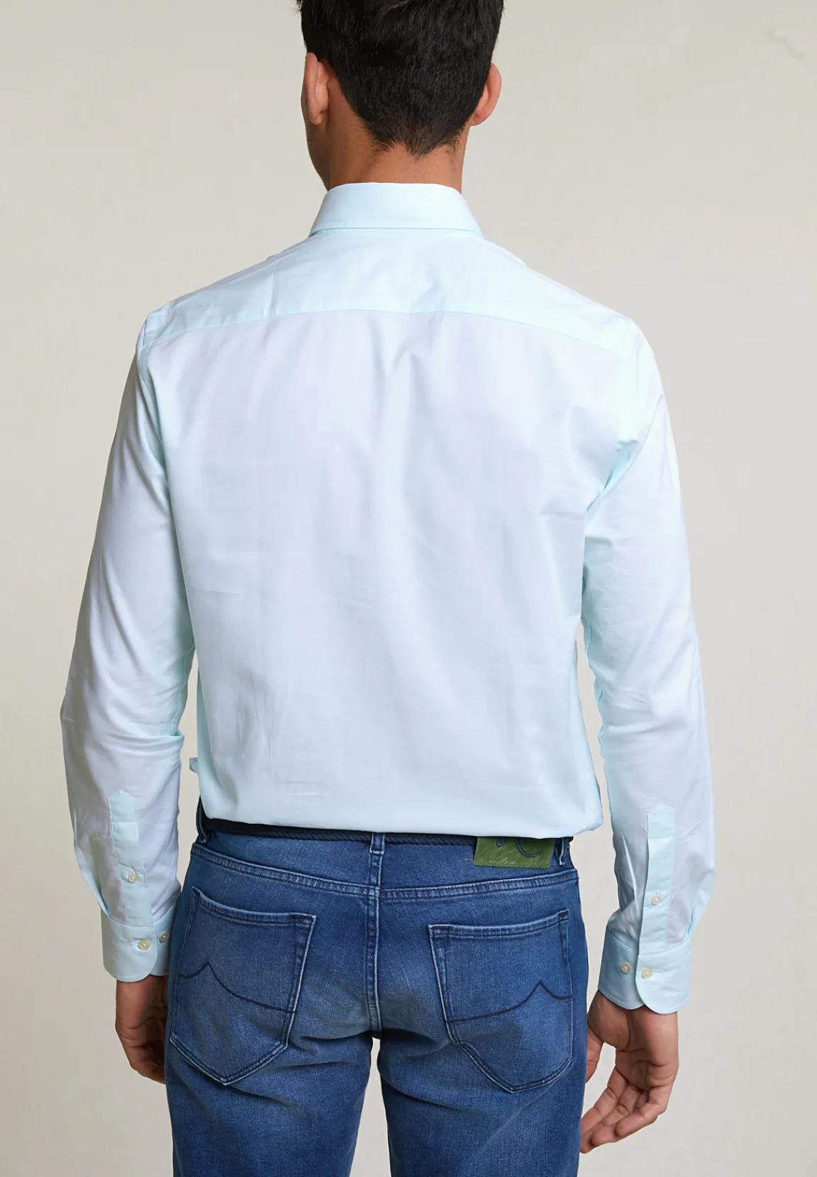 Clearance River Woods Custom fit effen katoenen hemd groen -