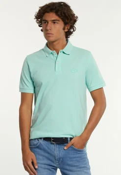 Fashion River Woods Custom fit fancy katoenen pique polo pastel groen -