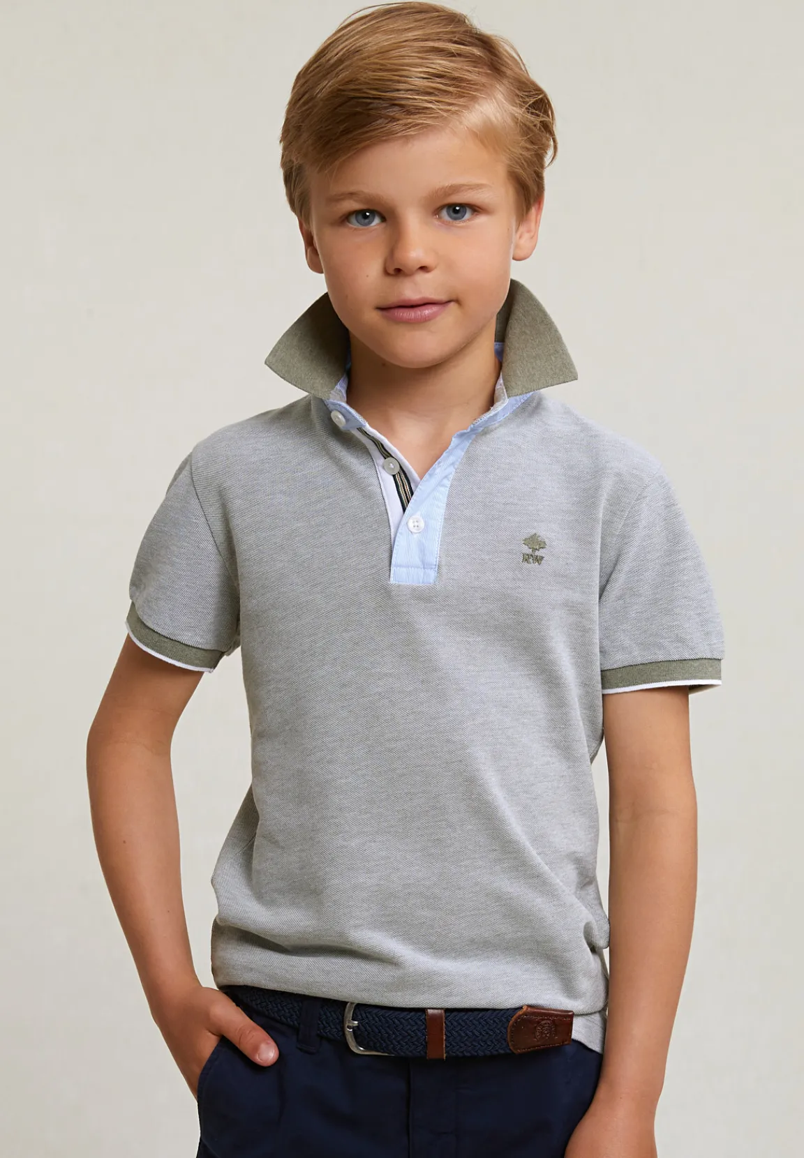 New River Woods Custom fit fancy katoenen polo korte mouwen lt safari mix -