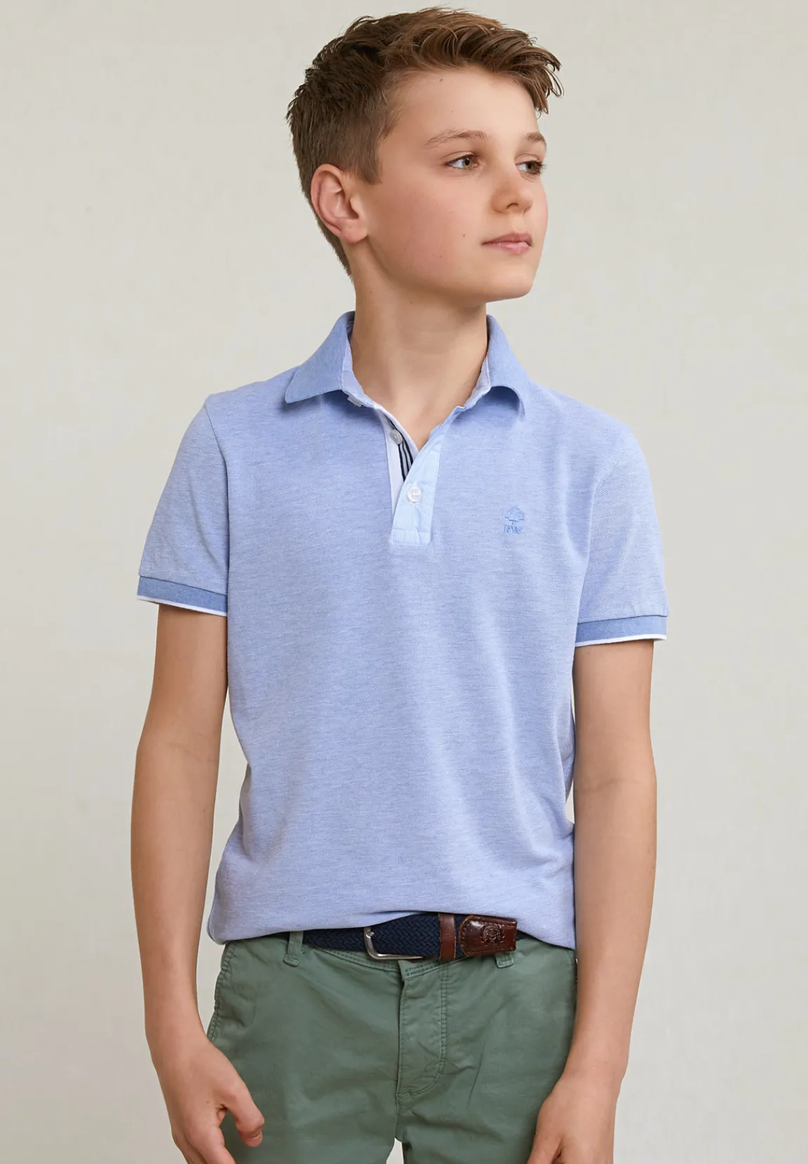 Fashion River Woods Custom fit fancy katoenen polo korte mouwen dark sky mix -