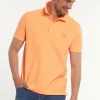 Hot River Woods Custom fit fancy katoenen pique polo neon oranje -