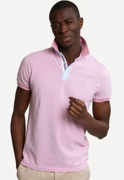 New River Woods Custom fit fancy katoenen polo dark flamingo mix -