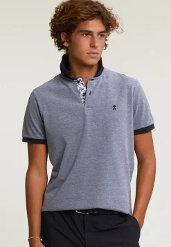 Hot River Woods Custom fit fancy katoenen polo blauw -
