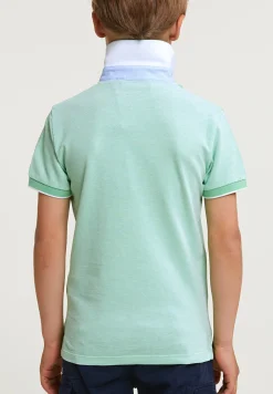 New River Woods Custom fit fancy katoenen polo korte mouwen dark lime mix -