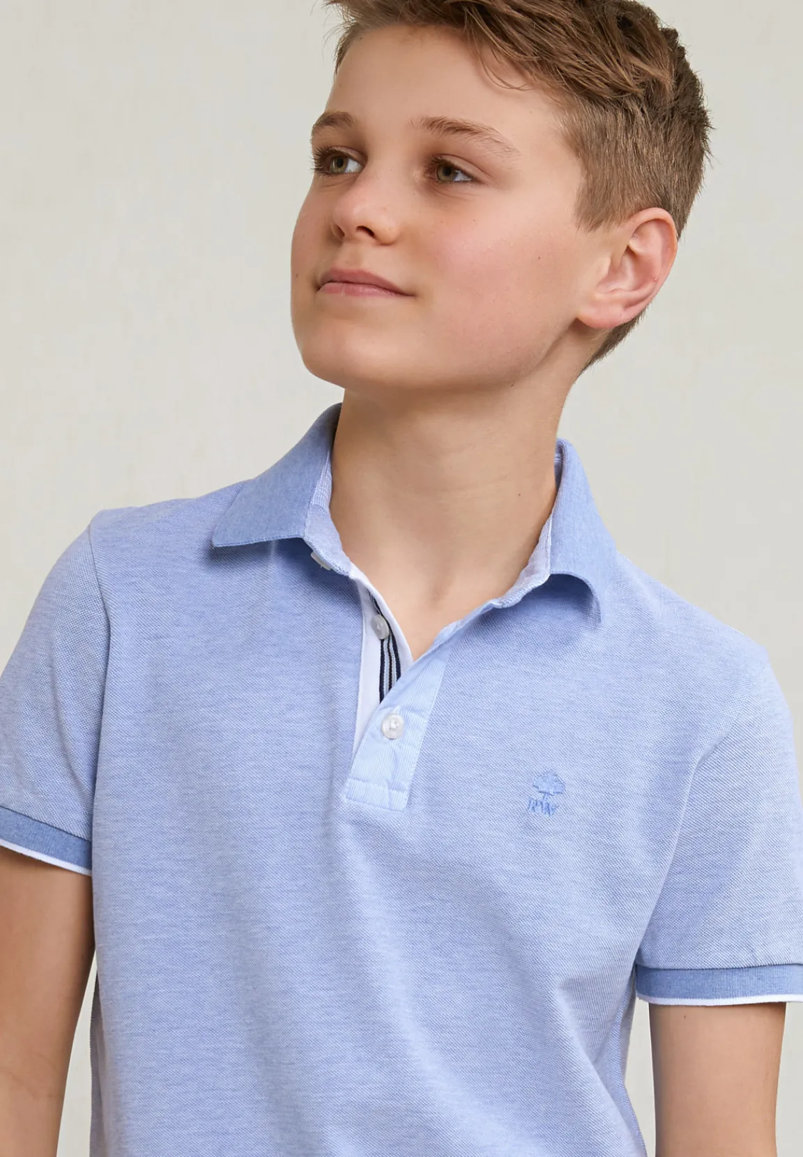 Fashion River Woods Custom fit fancy katoenen polo korte mouwen dark sky mix -