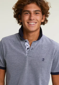 Hot River Woods Custom fit fancy katoenen polo blauw -